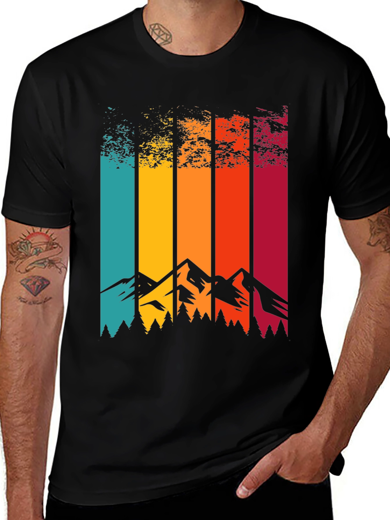 Retro Mountainscape Graphic Tee