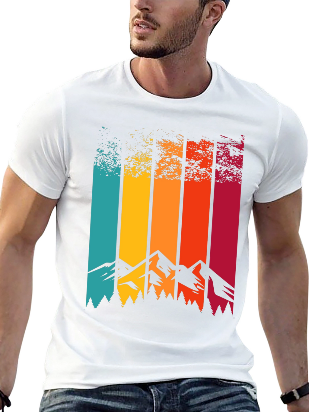 Retro Mountainscape Graphic Tee