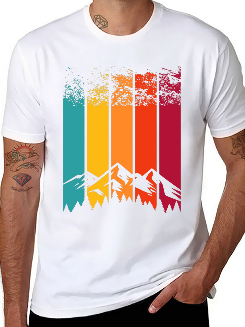 Retro Mountainscape Graphic Tee