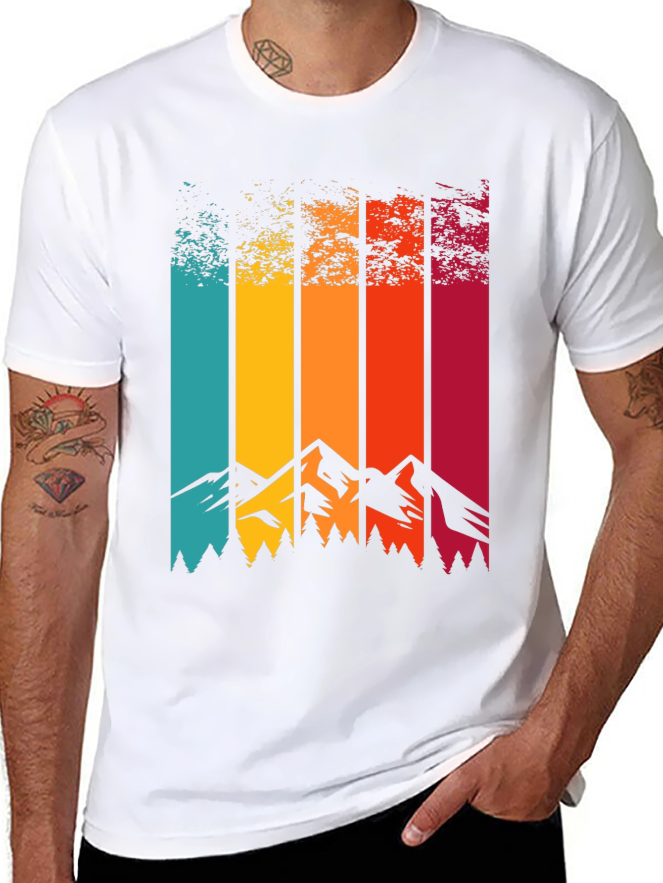 Retro Mountainscape Graphic Tee