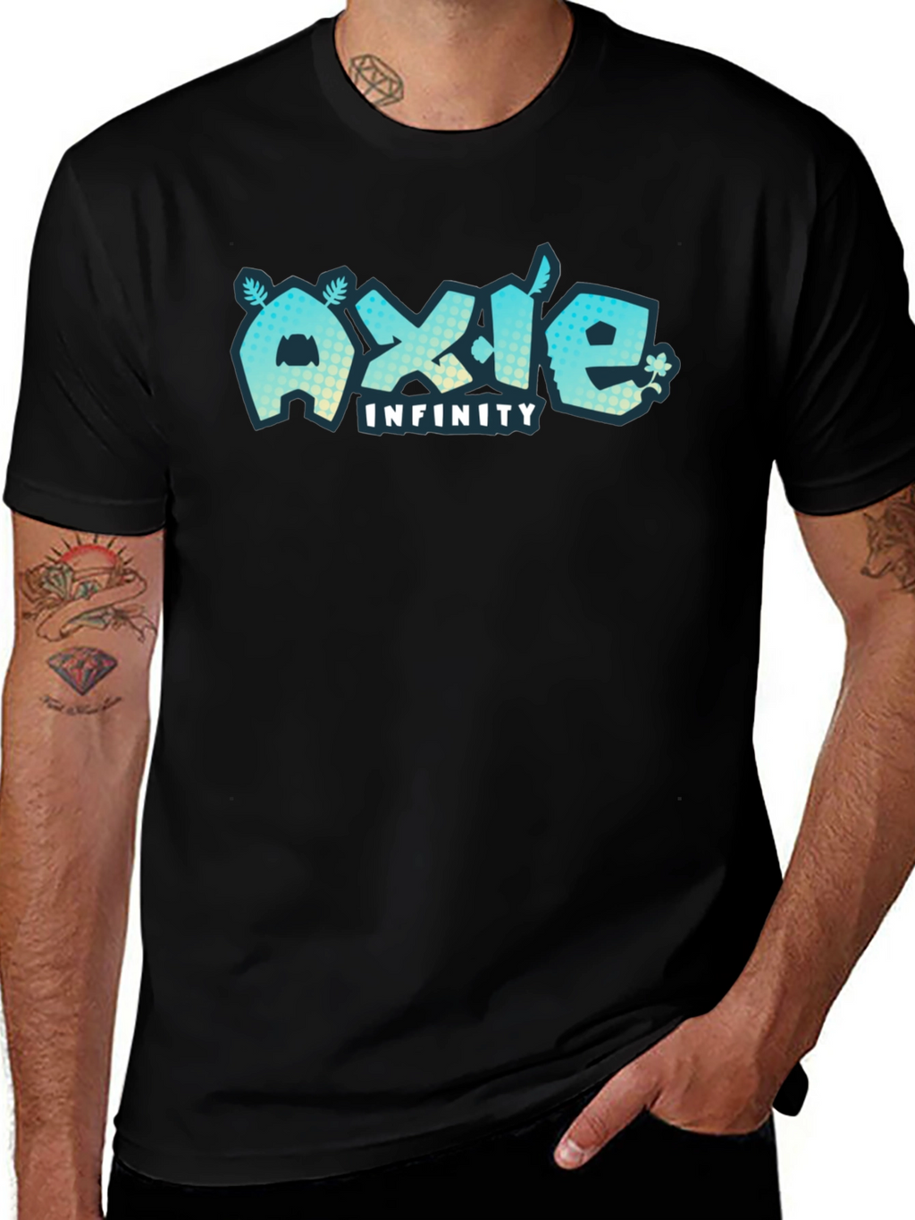 Axie Infinity Black T-Shirt Gaming Design