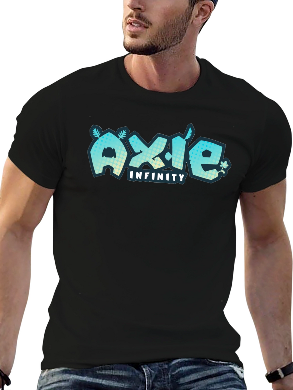 Axie Infinity Black T-Shirt Gaming Design