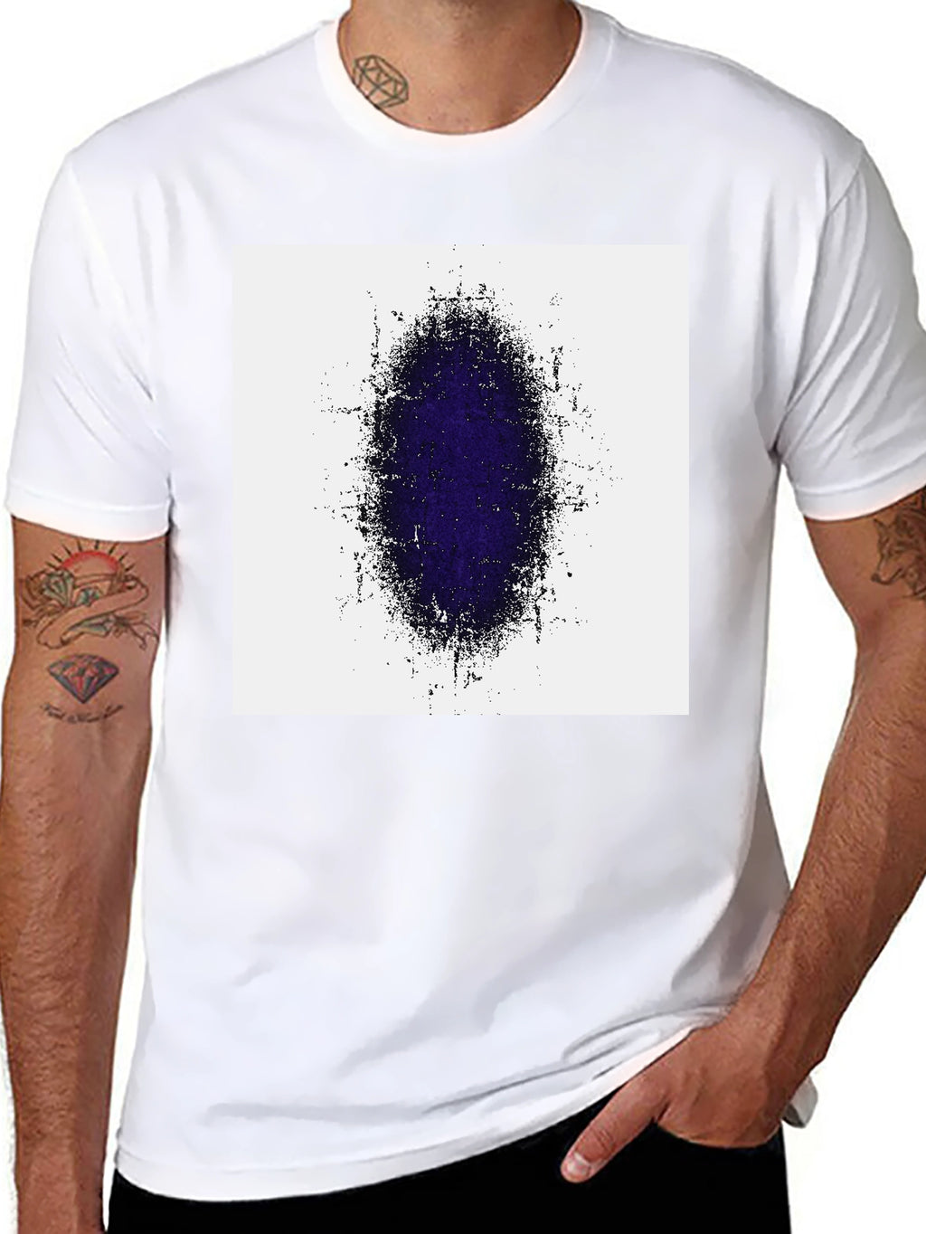 Abstract Oval Graphic Print Black T-Shirt