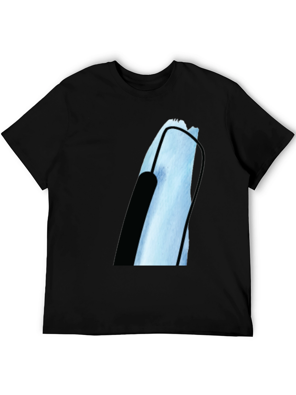 Modern Black T-Shirt with Abstract Graphic Print