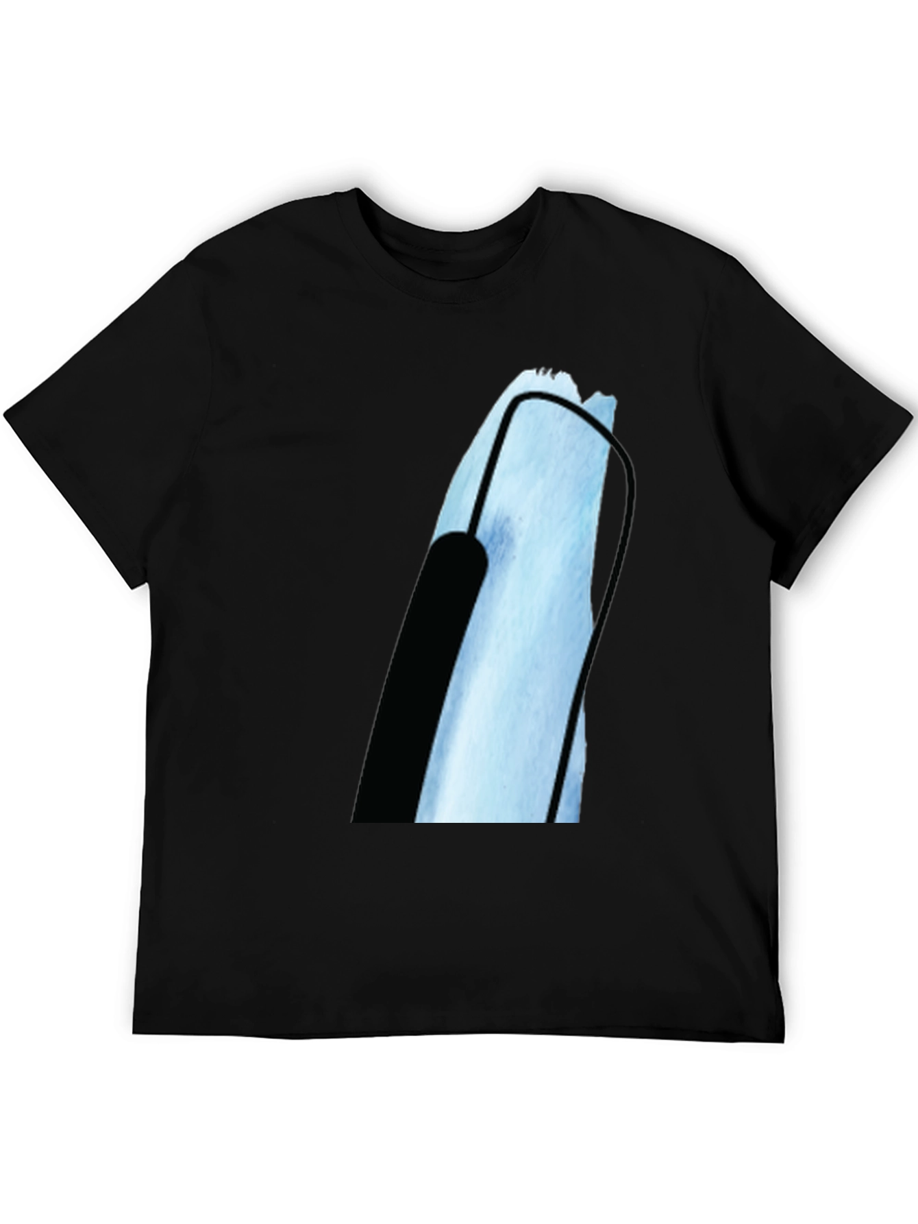 Modern Black T-Shirt with Abstract Graphic Print
