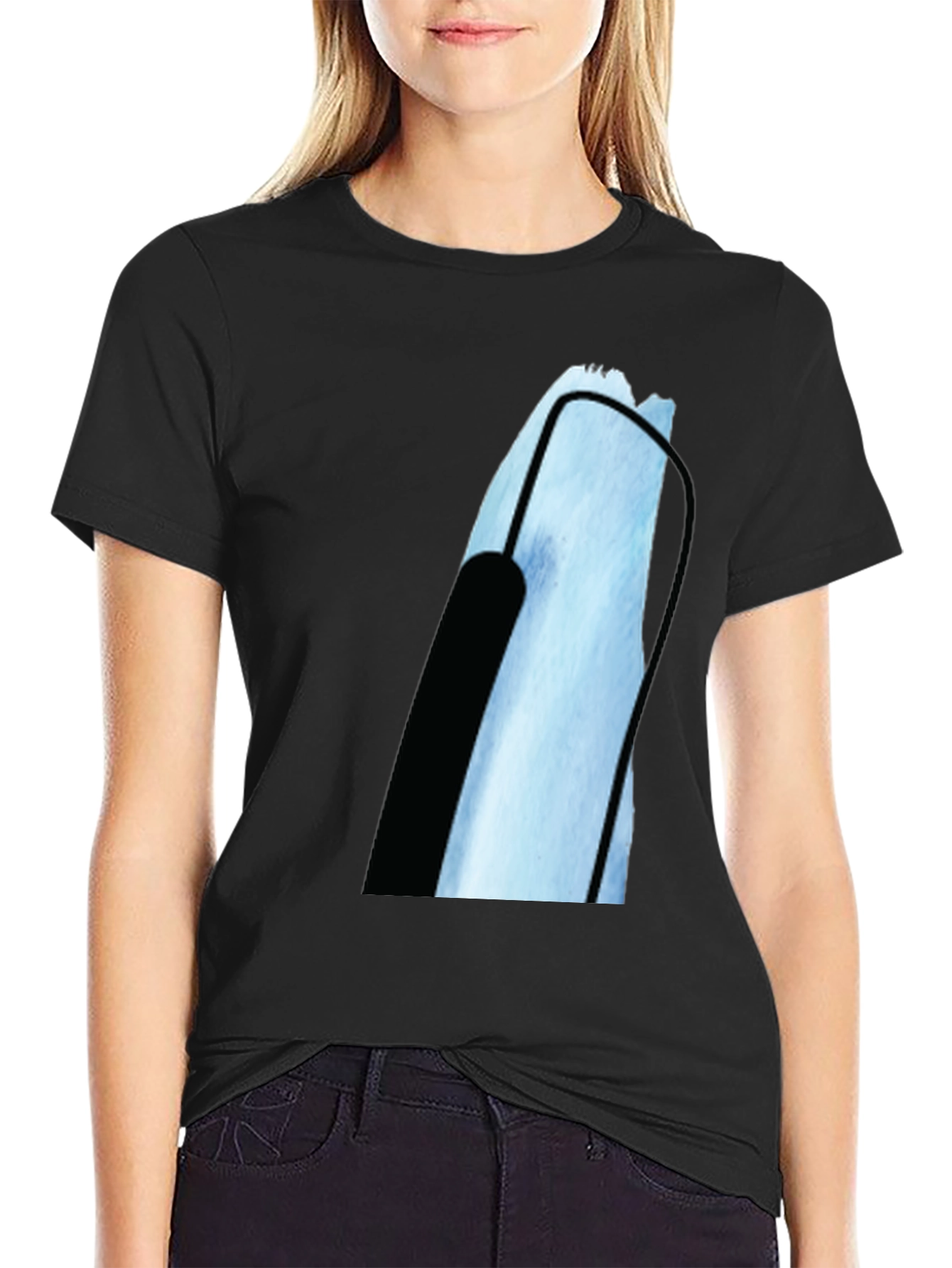 Modern Black T-Shirt with Abstract Graphic Print