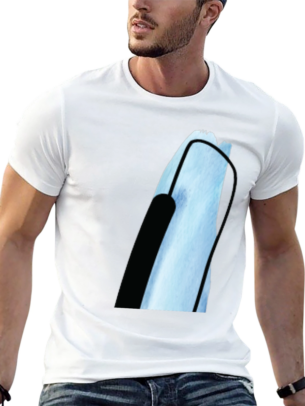 Modern Black T-Shirt with Abstract Graphic Print