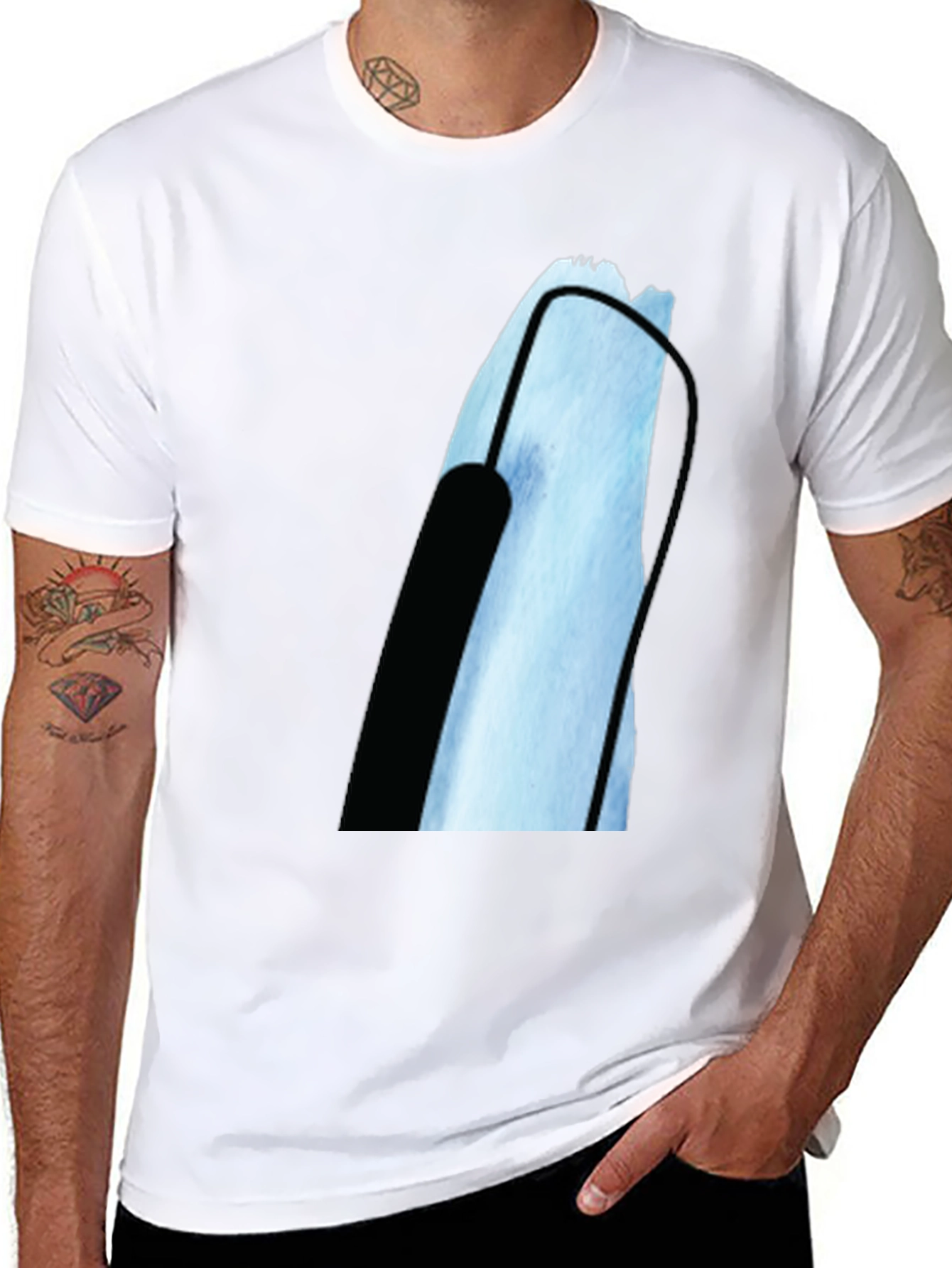 Modern Black T-Shirt with Abstract Graphic Print
