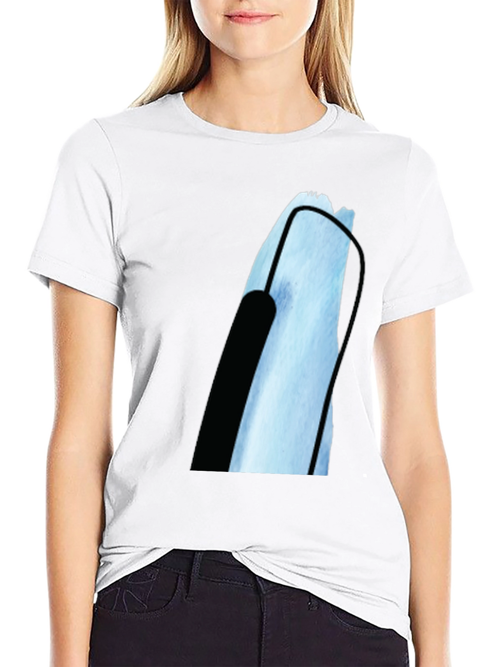 Modern Black T-Shirt with Abstract Graphic Print
