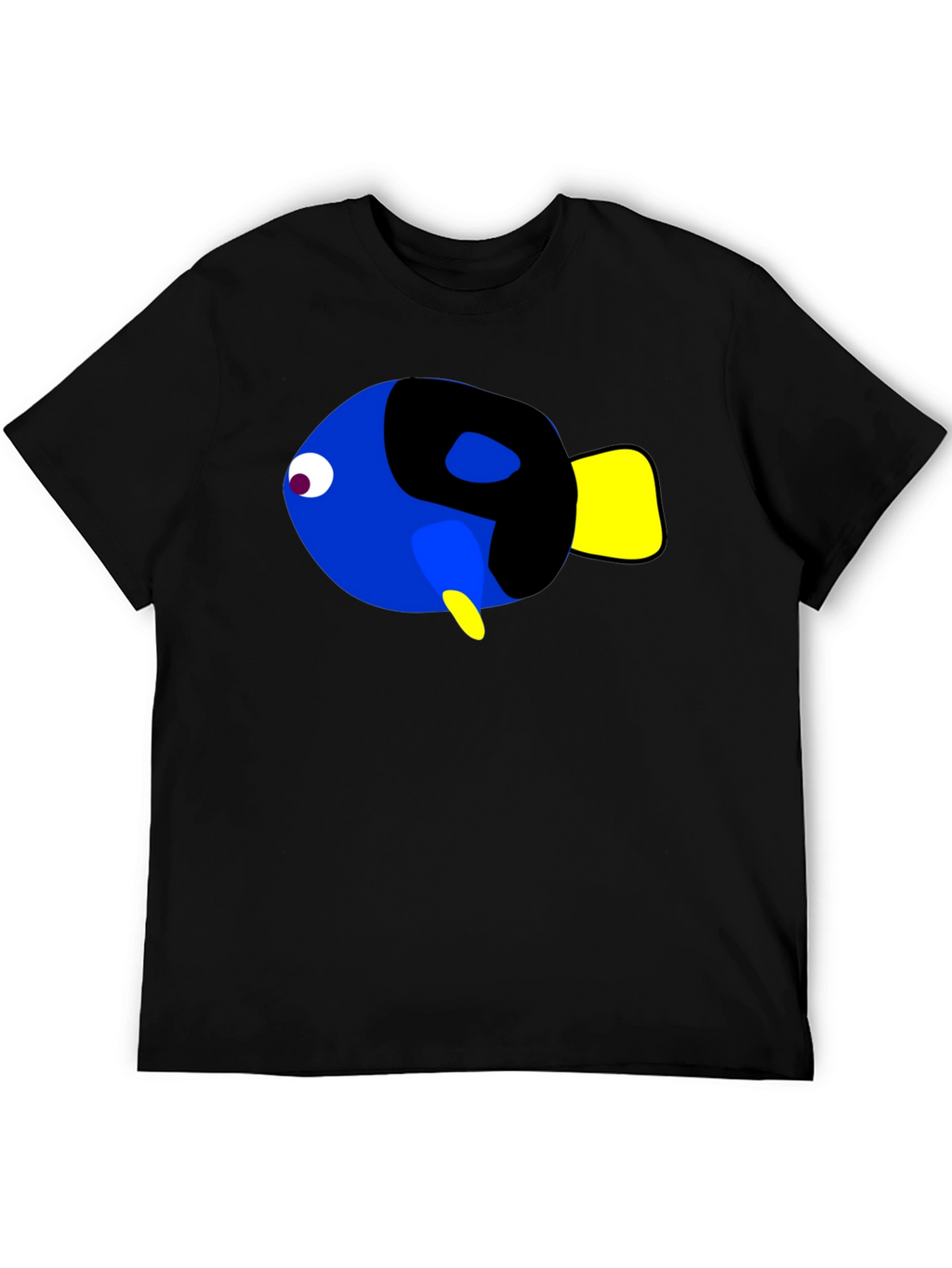 Cartoon Fish Graphic Black T-Shirt