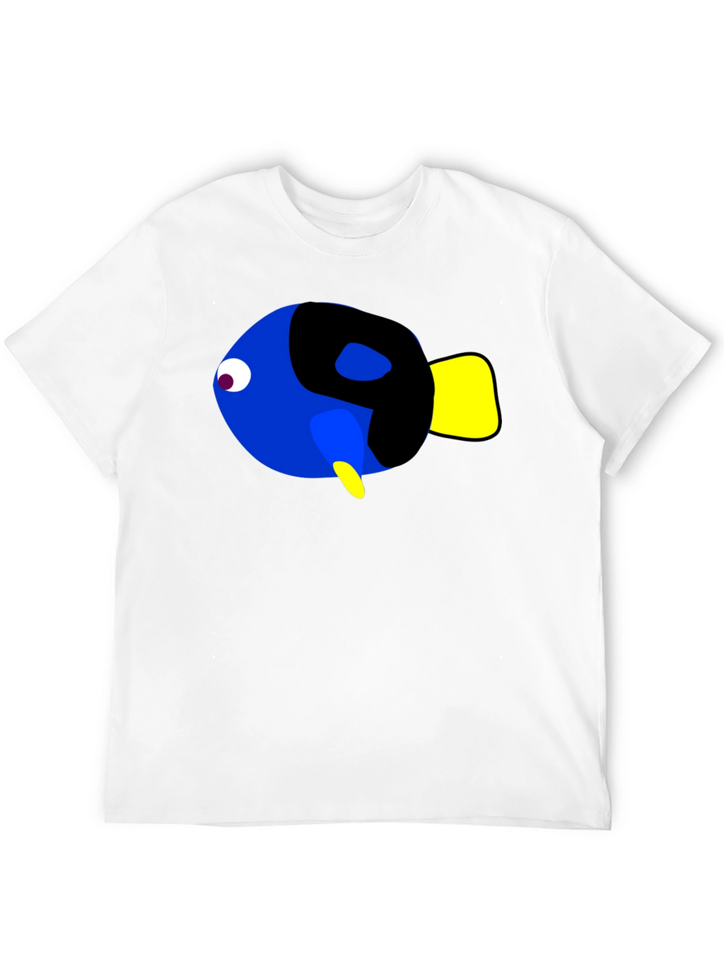 Cartoon Fish Graphic Black T-Shirt