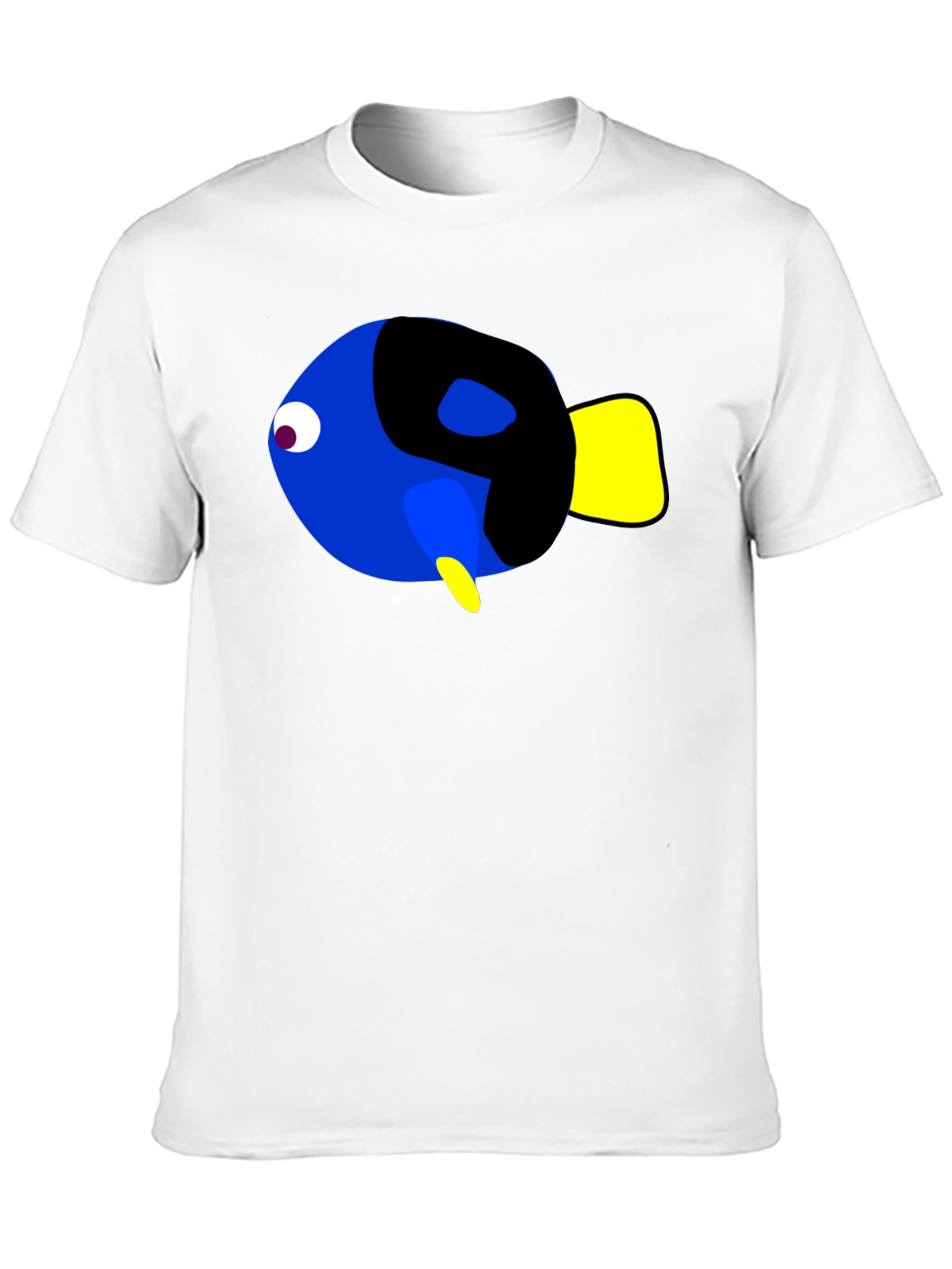 Cartoon Fish Graphic Black T-Shirt
