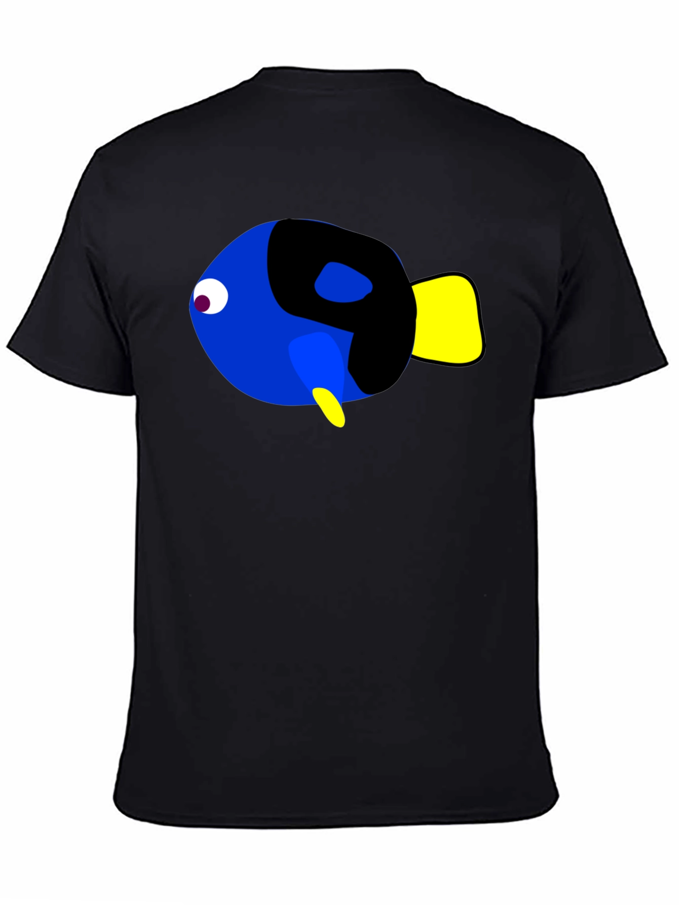 Cartoon Fish Graphic Black T-Shirt