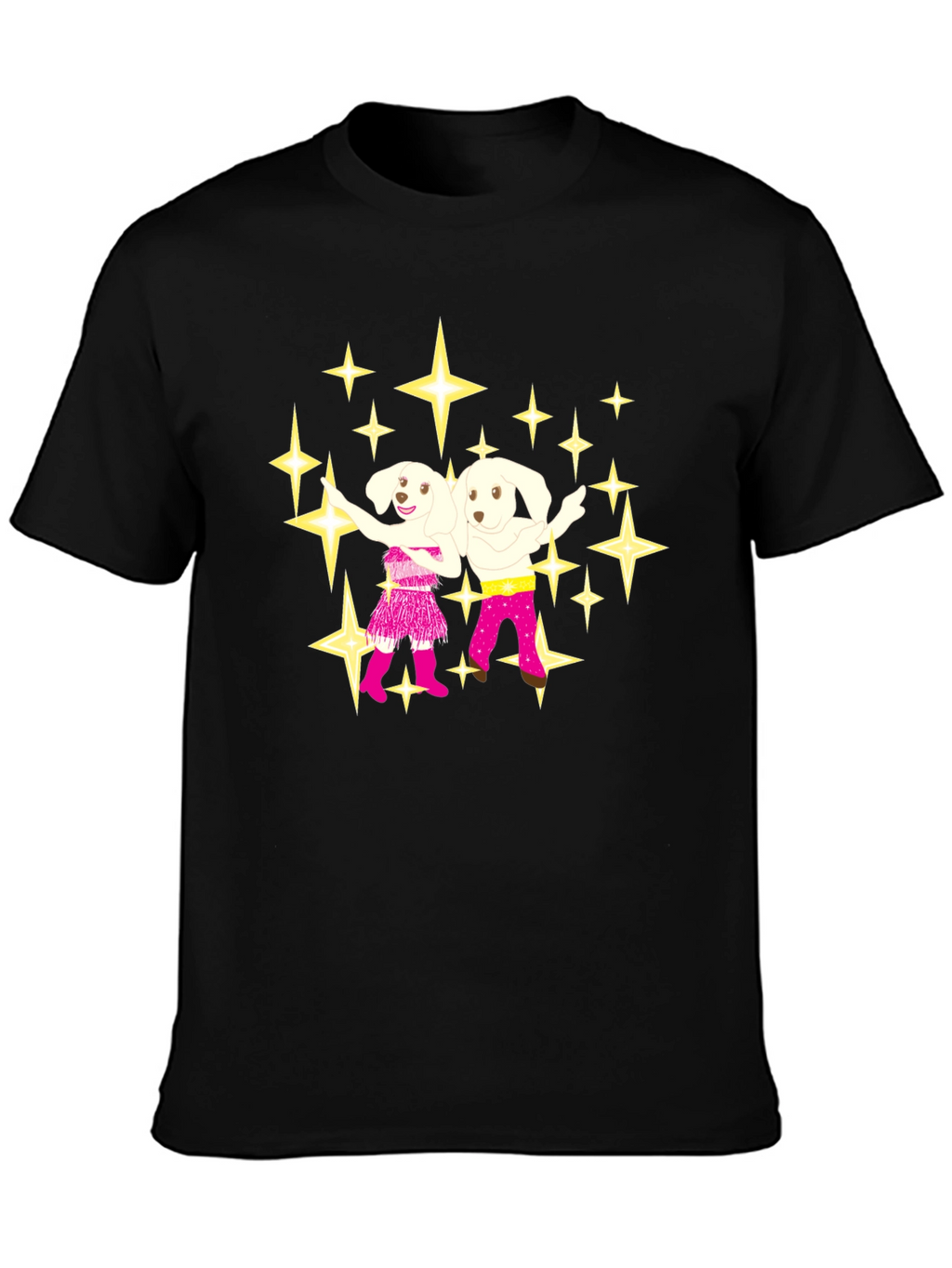 Dancing Dogs Graphic Tee - Black