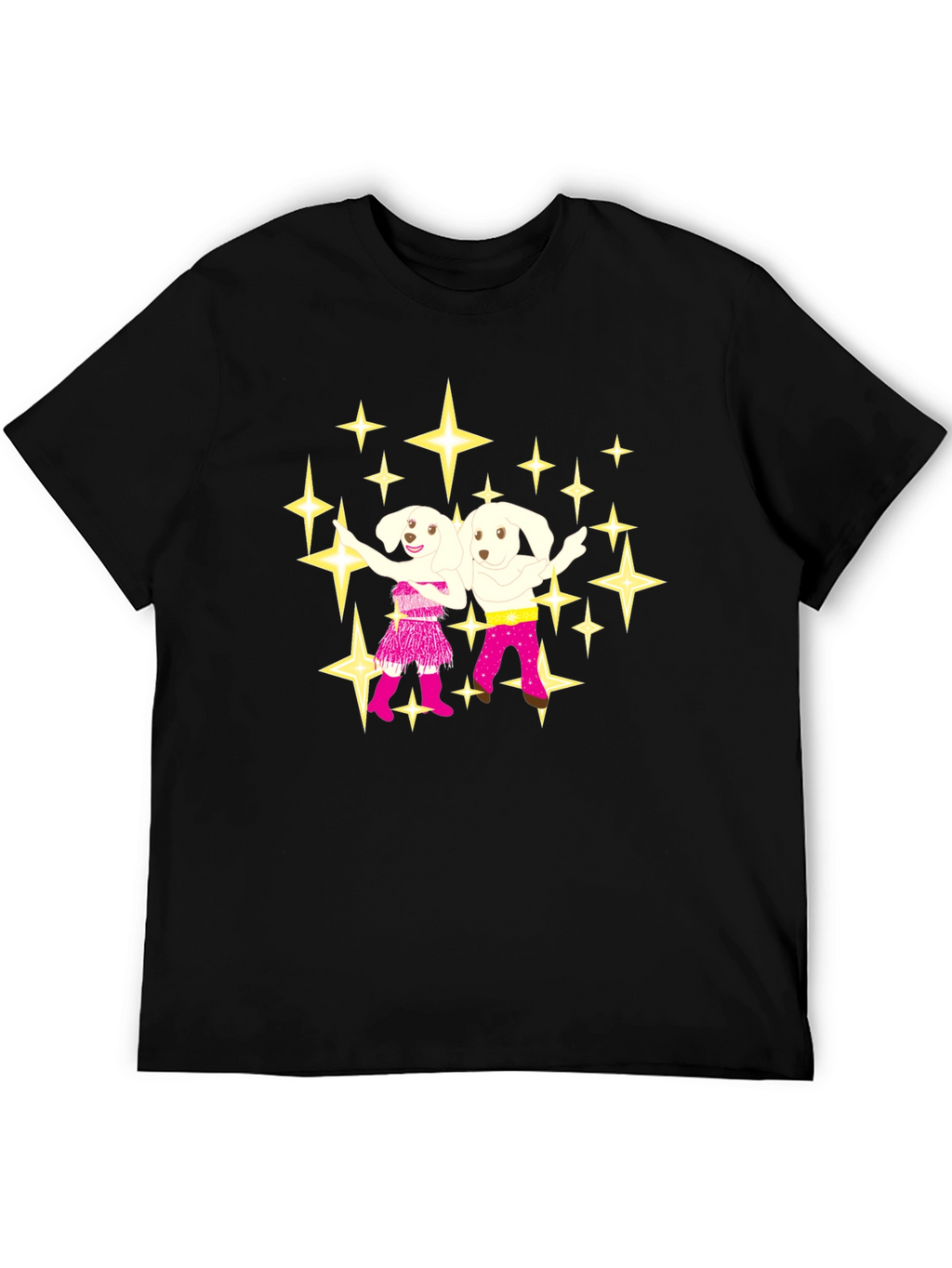 Dancing Dogs Graphic Tee - Black