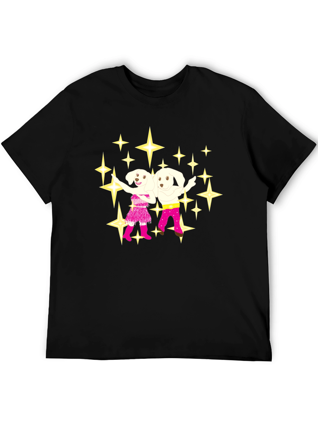 Dancing Dogs Graphic Tee - Black