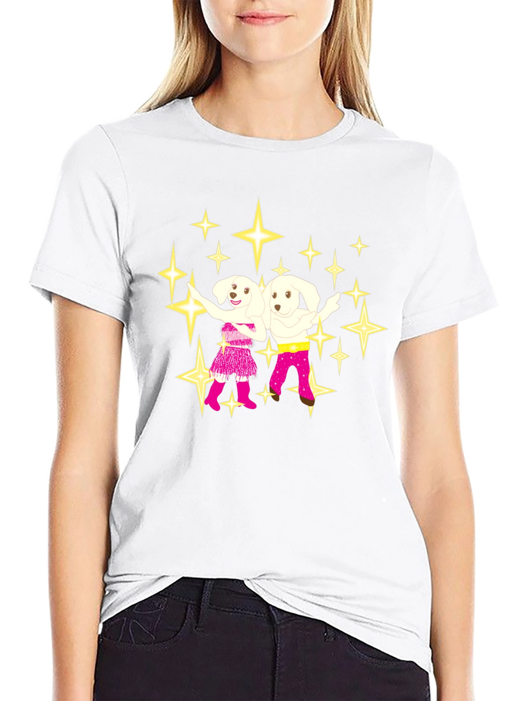 Dancing Dogs Graphic Tee - Black