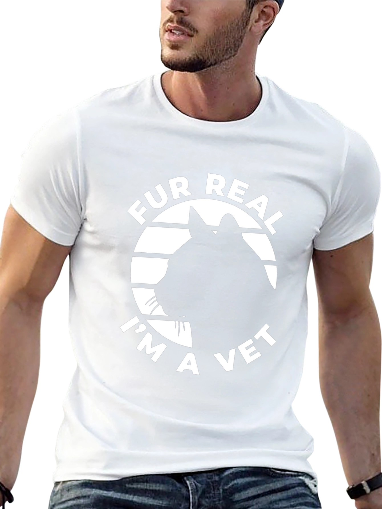 Fur Real Im A Vet Black Cat T-Shirt