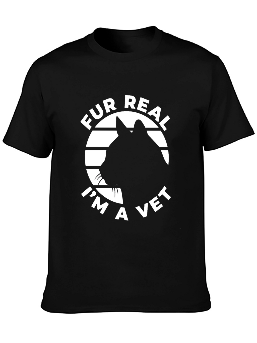 Fur Real Im A Vet Black Cat T-Shirt