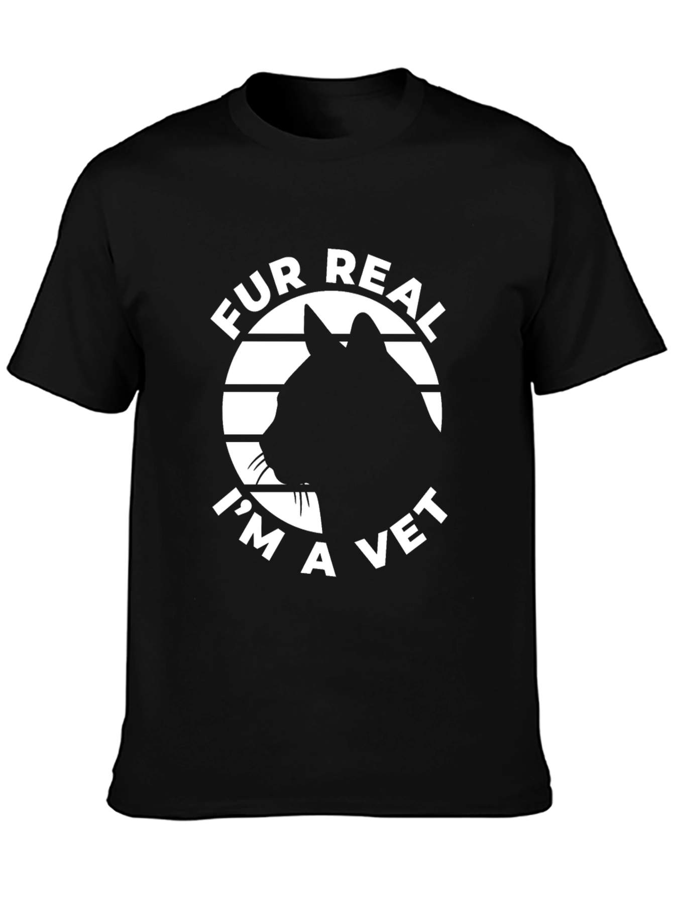 Fur Real Im A Vet Black Cat T-Shirt