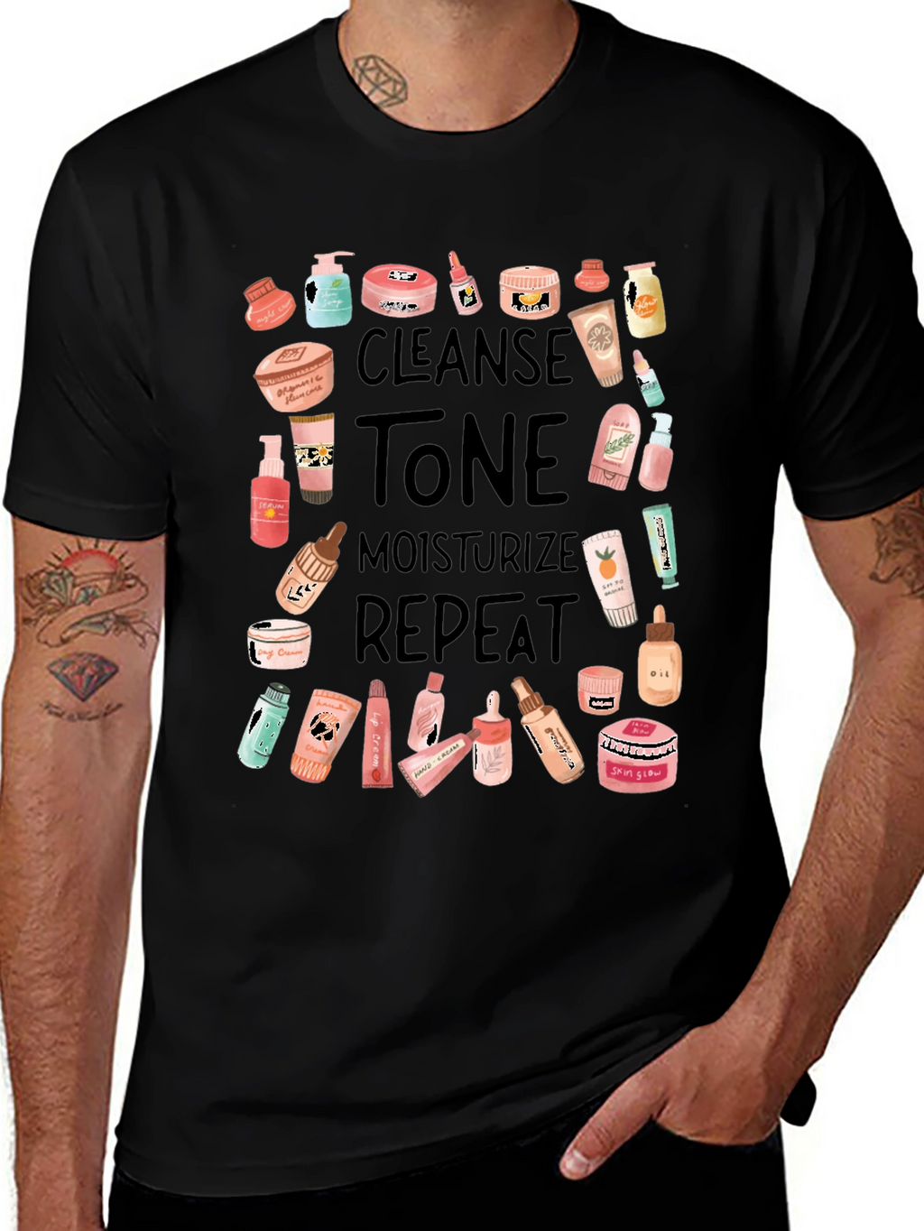 Skincare Routine T-Shirt - Cleanse Tone Moisturize Repeat