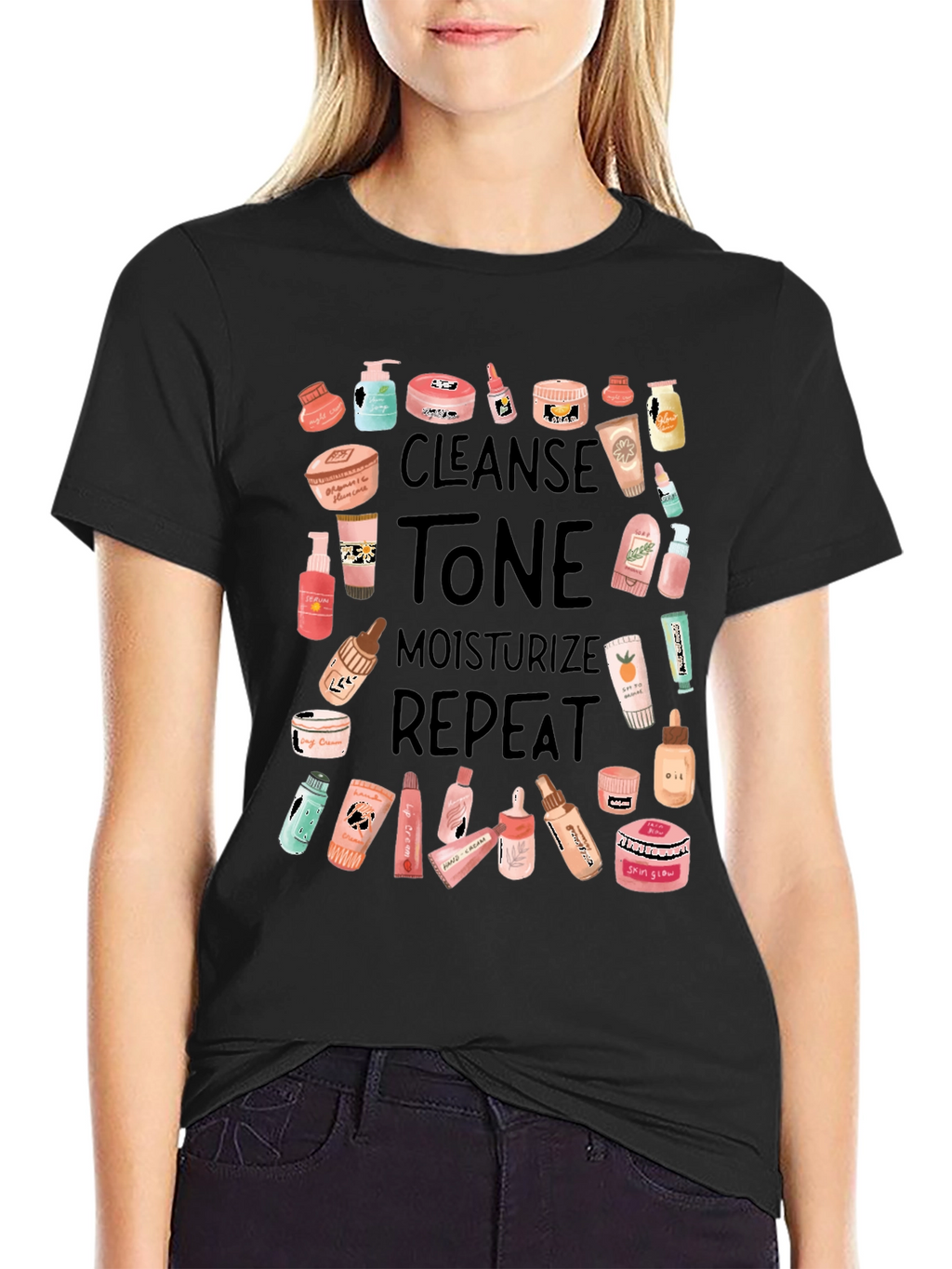 Skincare Routine T-Shirt - Cleanse Tone Moisturize Repeat
