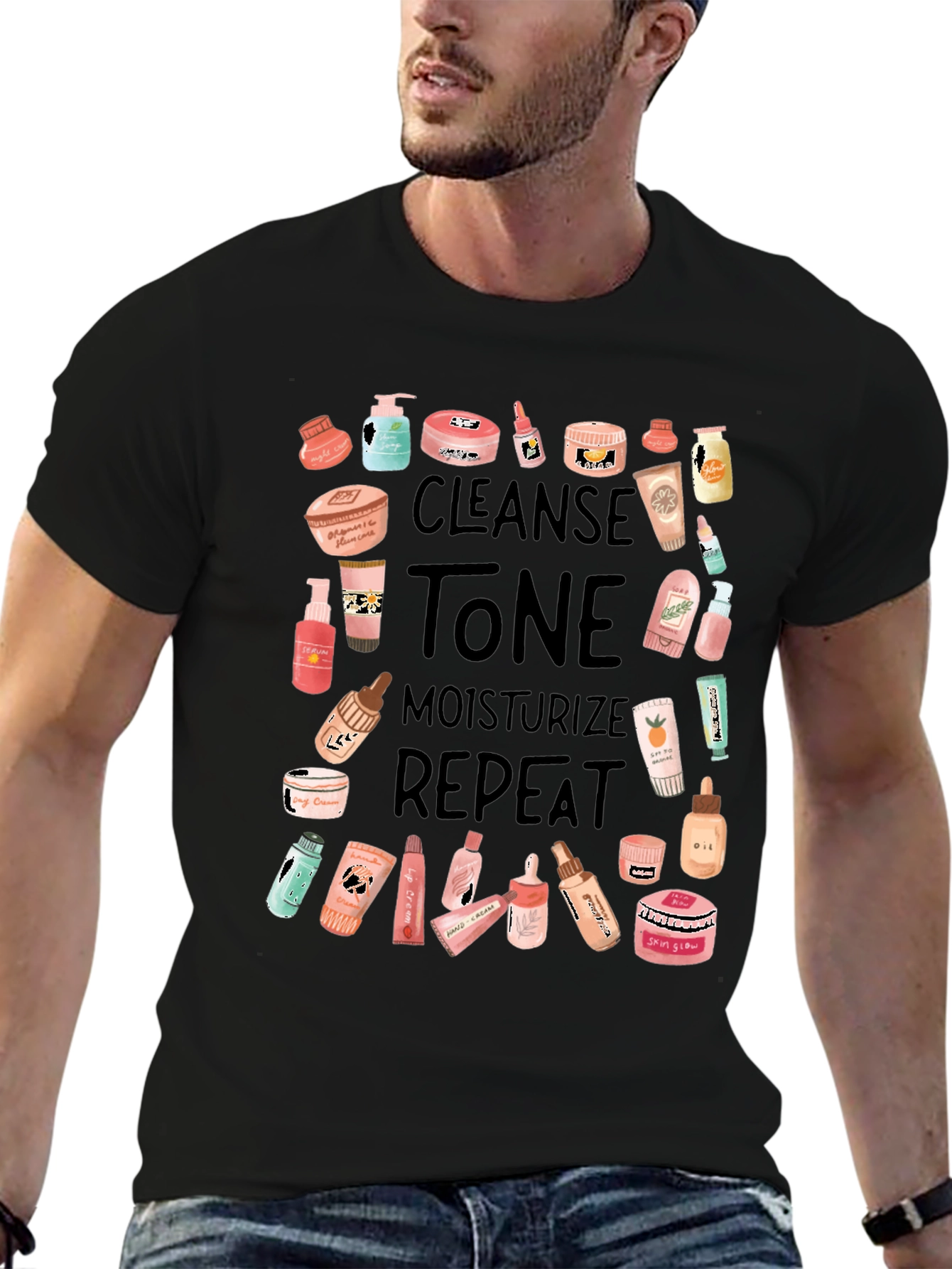 Skincare Routine T-Shirt - Cleanse Tone Moisturize Repeat