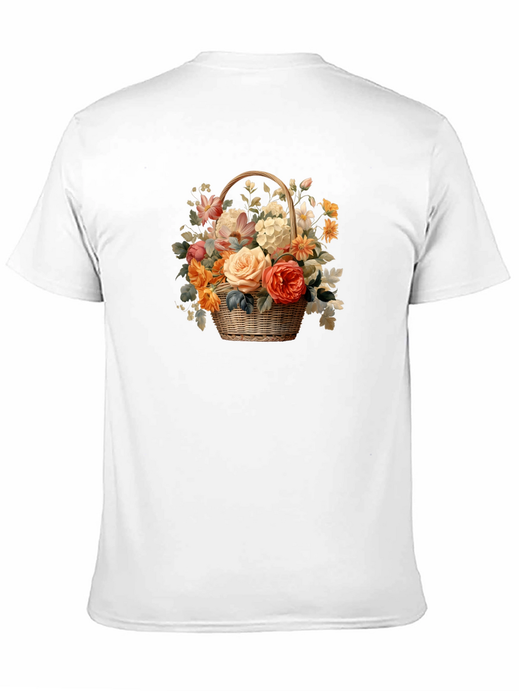 Floral Basket Graphic Tee - Black Unisex T-Shirt