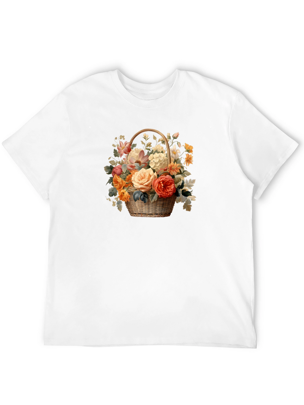 Floral Basket Graphic Tee - Black Unisex T-Shirt