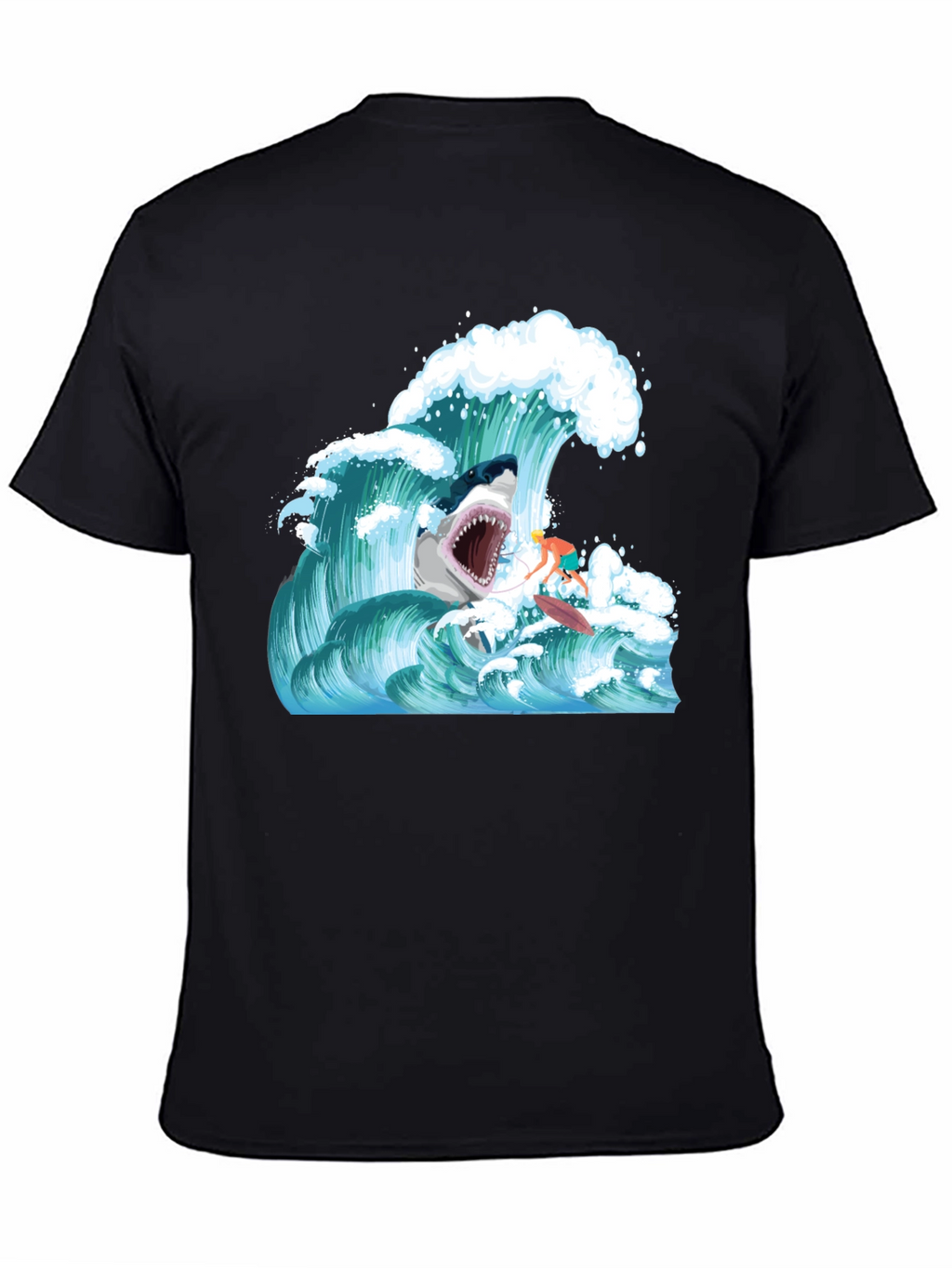 Shark Wave Surfer Graphic Tee