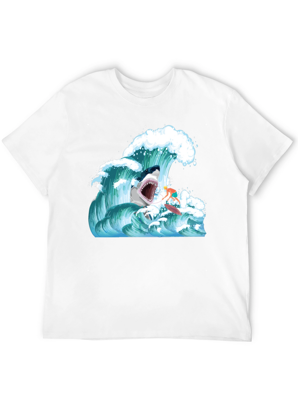 Shark Wave Surfer Graphic Tee