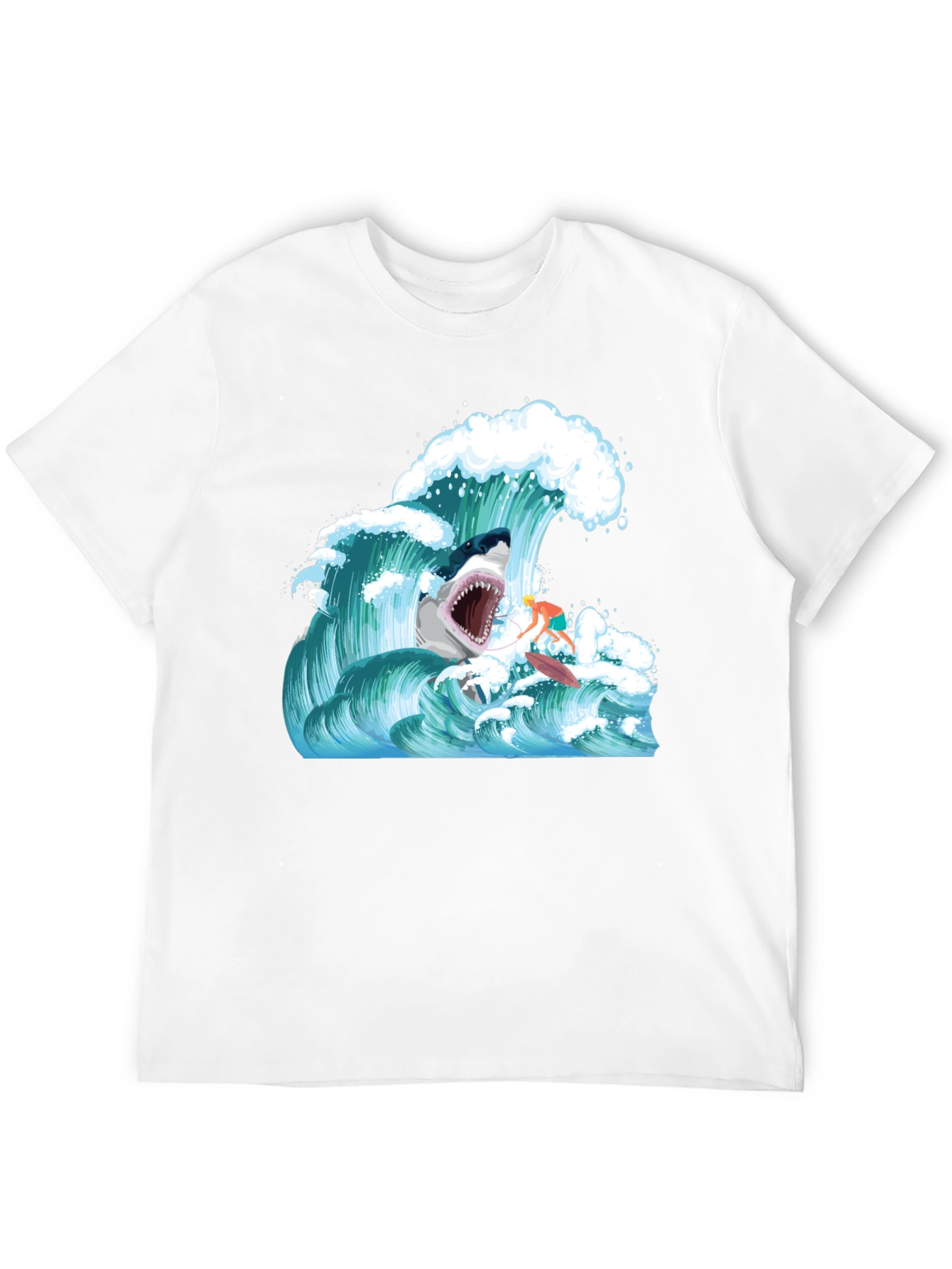 Shark Wave Surfer Graphic Tee