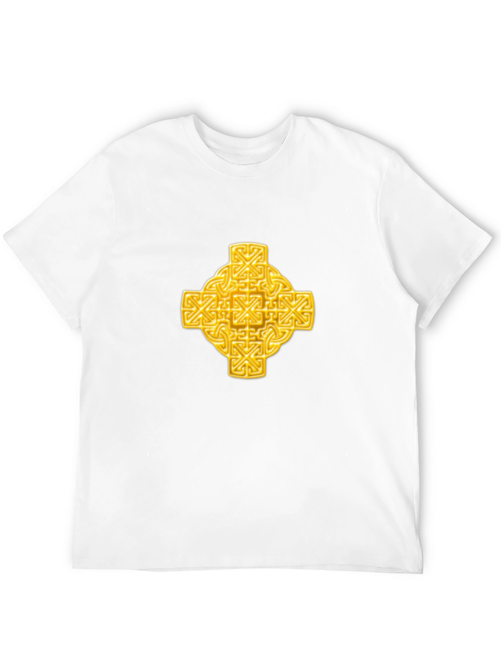 Celtic Knot Cross Graphic Tee - Black Cotton T-Shirt