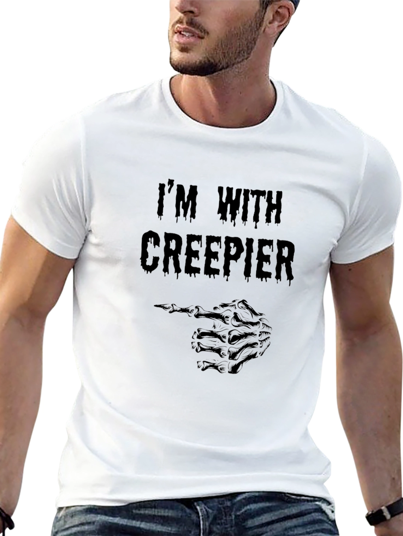 Im with Creepier Black T-Shirt