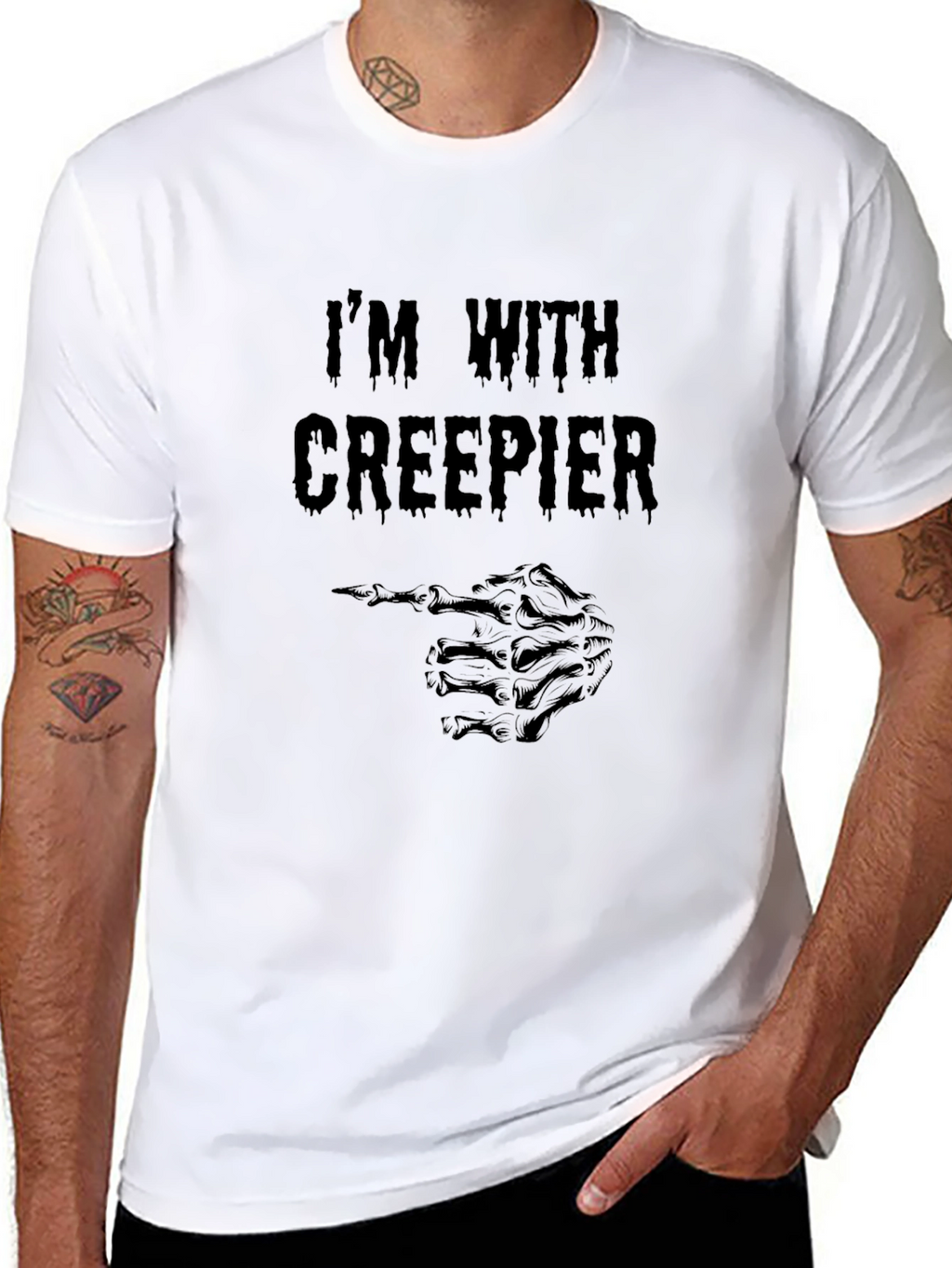 Im with Creepier Black T-Shirt