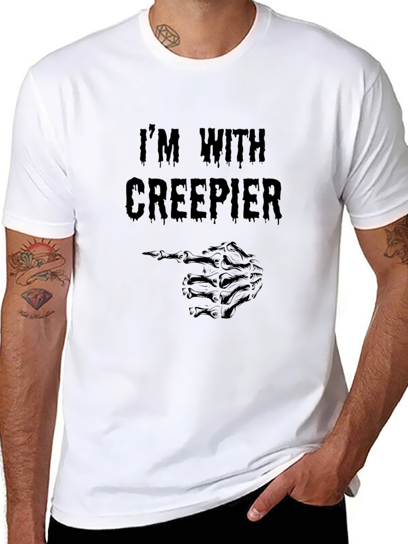Im with Creepier Black T-Shirt