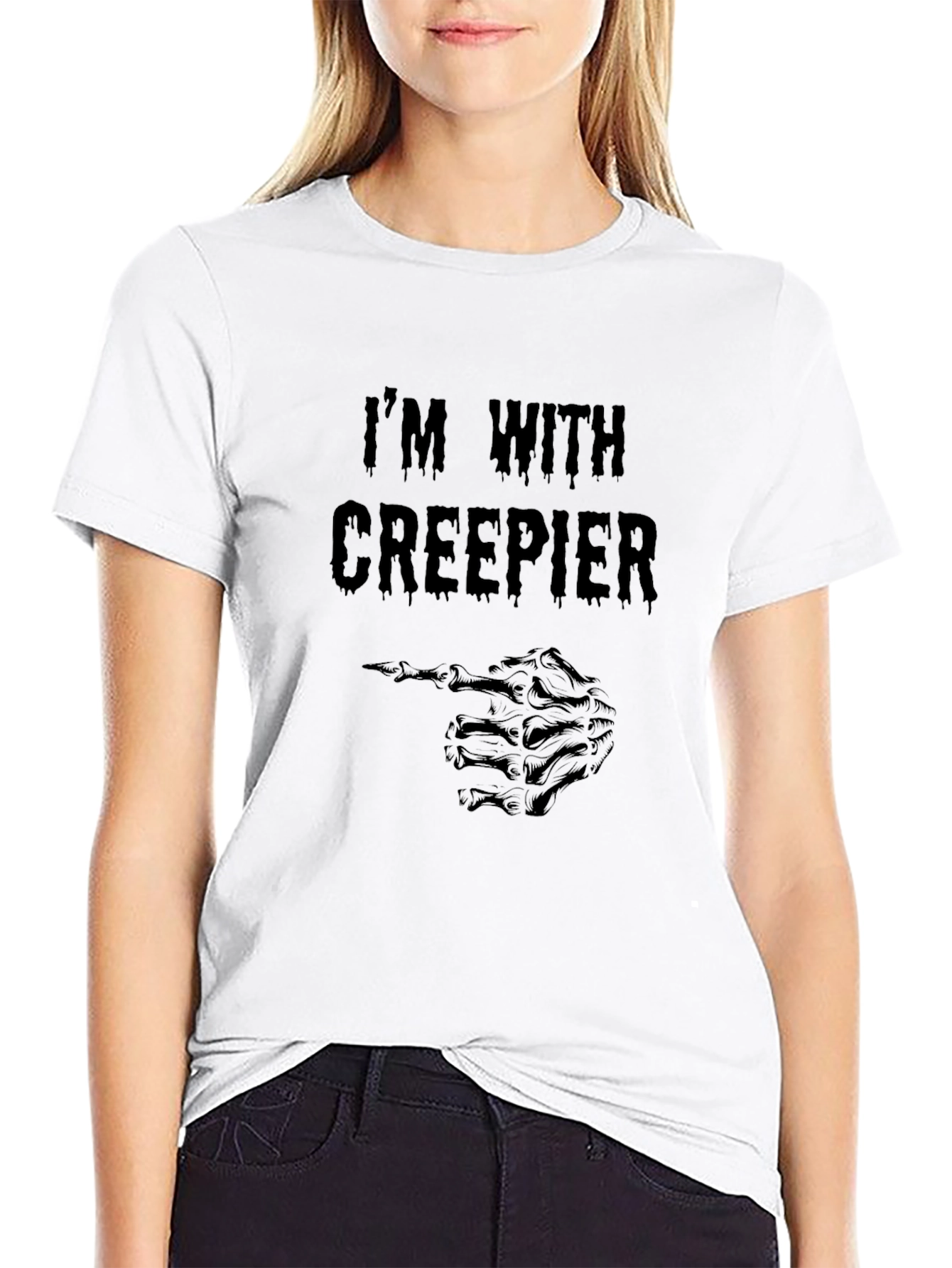 Im with Creepier Black T-Shirt