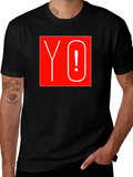 Yo! Graphic Tee - Bold Red Square Design