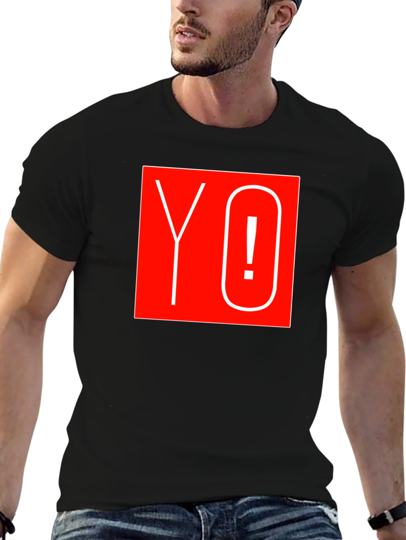 Yo! Graphic Tee - Bold Red Square Design