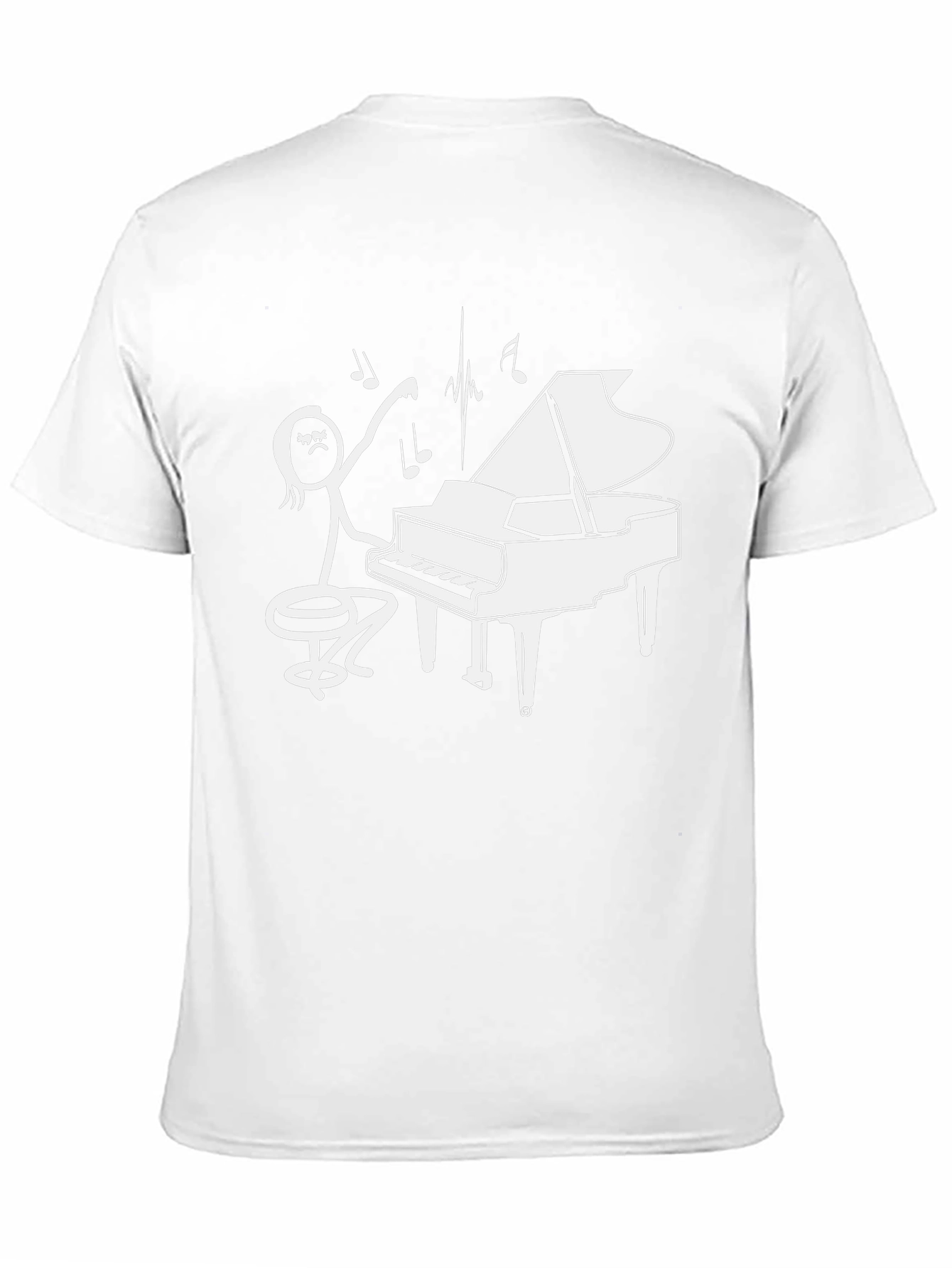 Piano Player Stick Figure Graphic T-Shirt