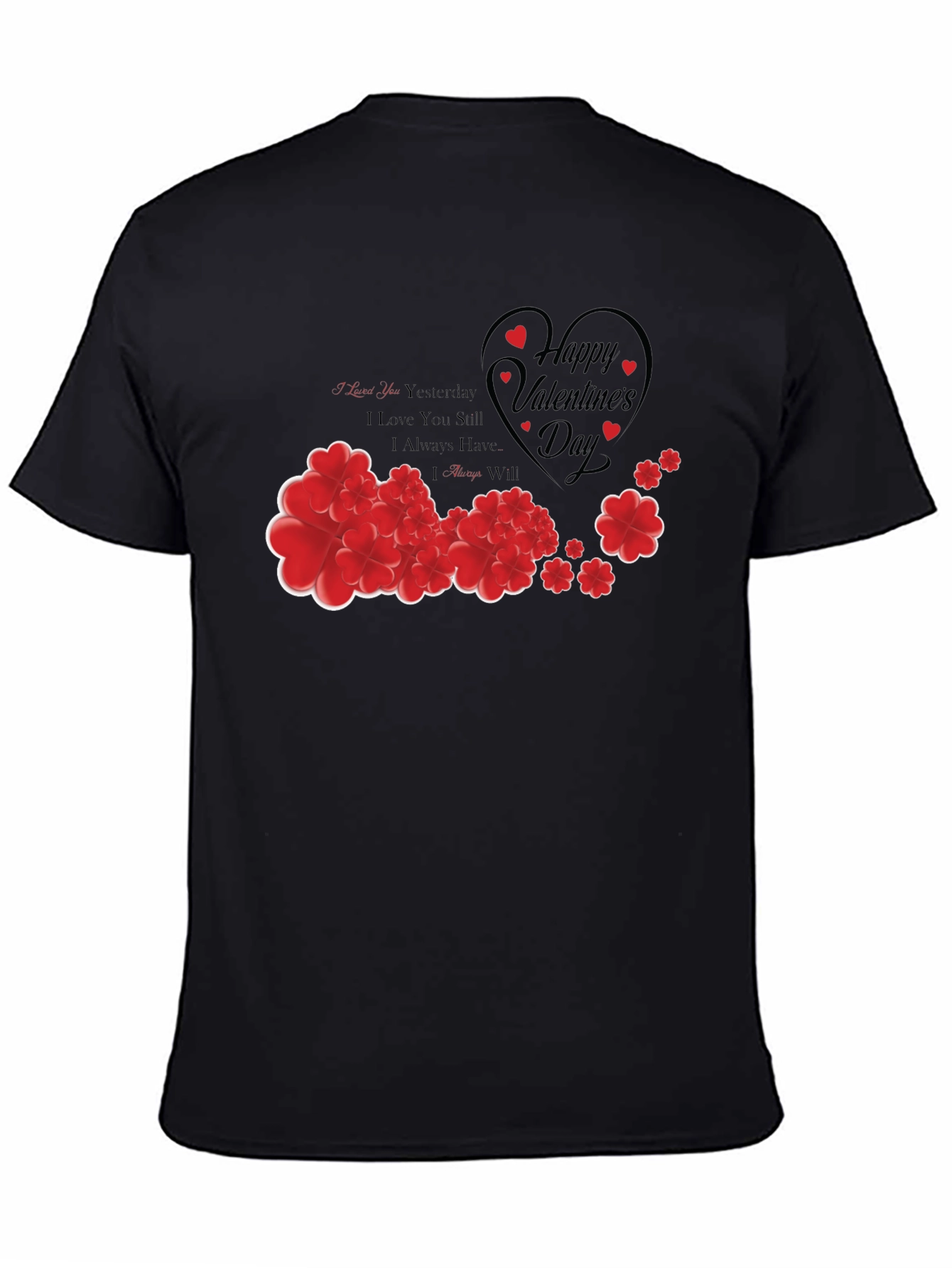 Romantic Valentines Day Heart Floral T-Shirt