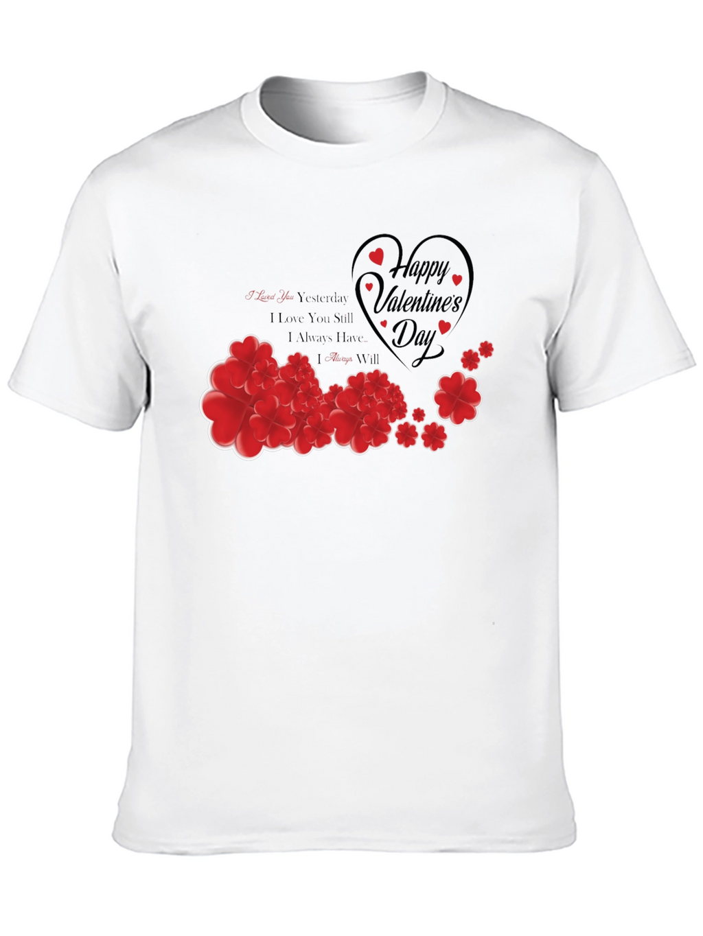 Romantic Valentines Day Heart Floral T-Shirt