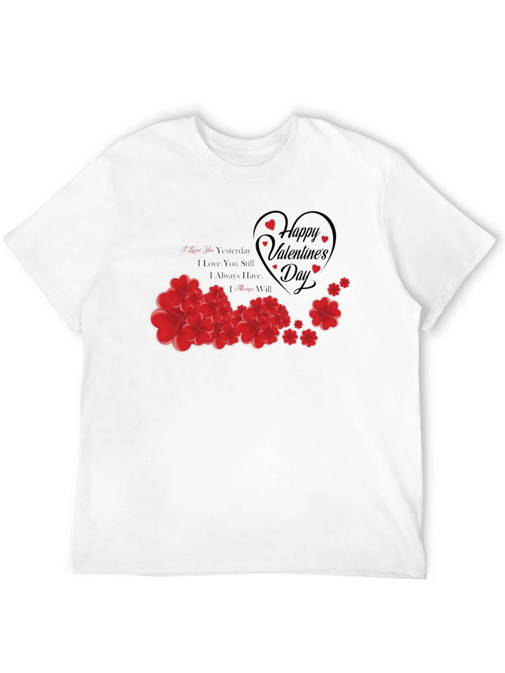 Romantic Valentines Day Heart Floral T-Shirt