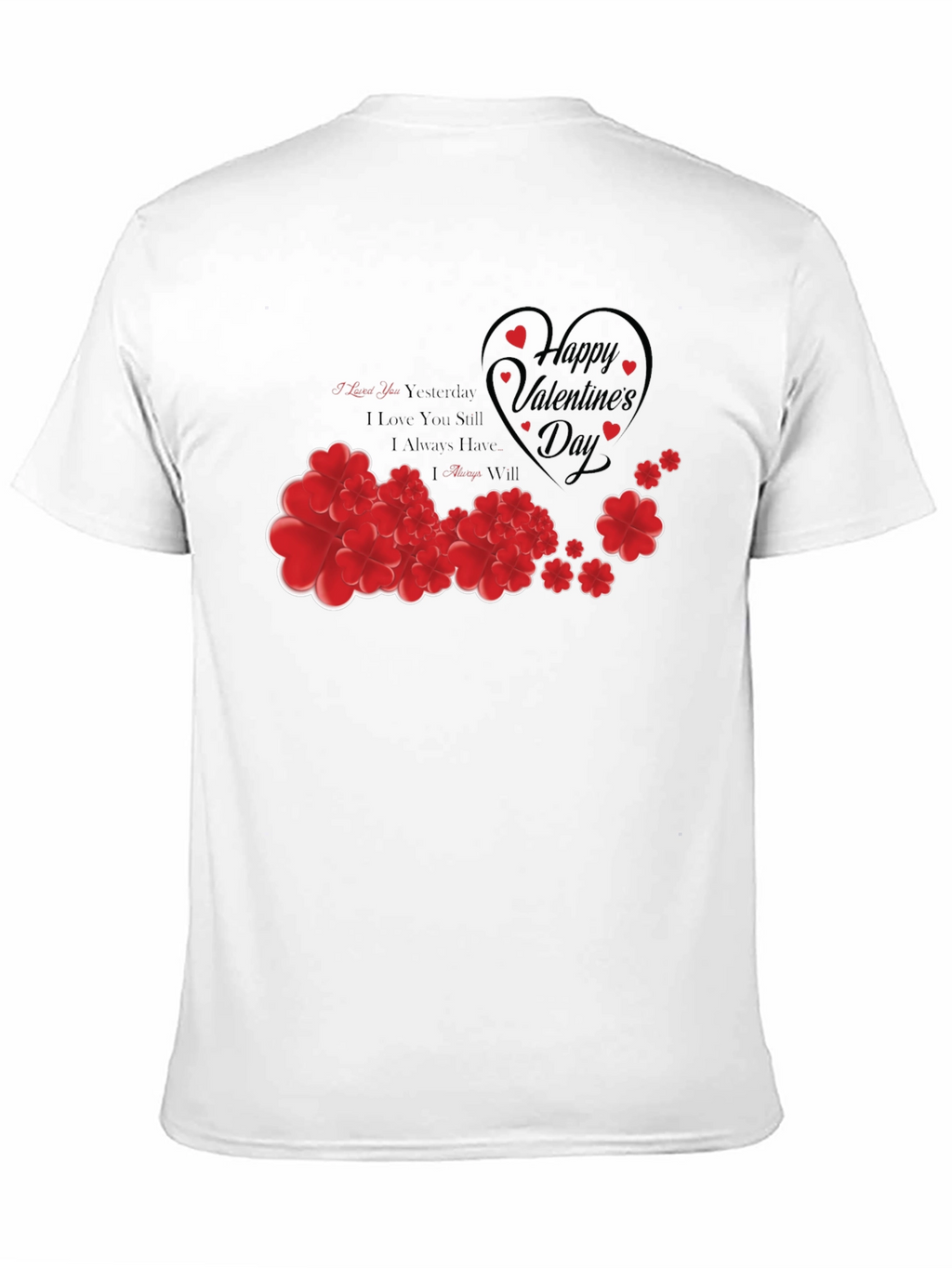 Romantic Valentines Day Heart Floral T-Shirt
