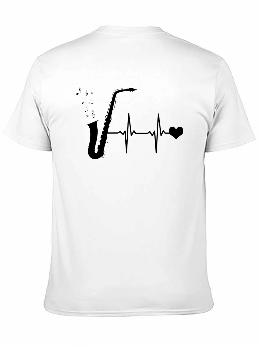 Saxophone Heartbeat Graphic T-Shirt - Music Lover Tee