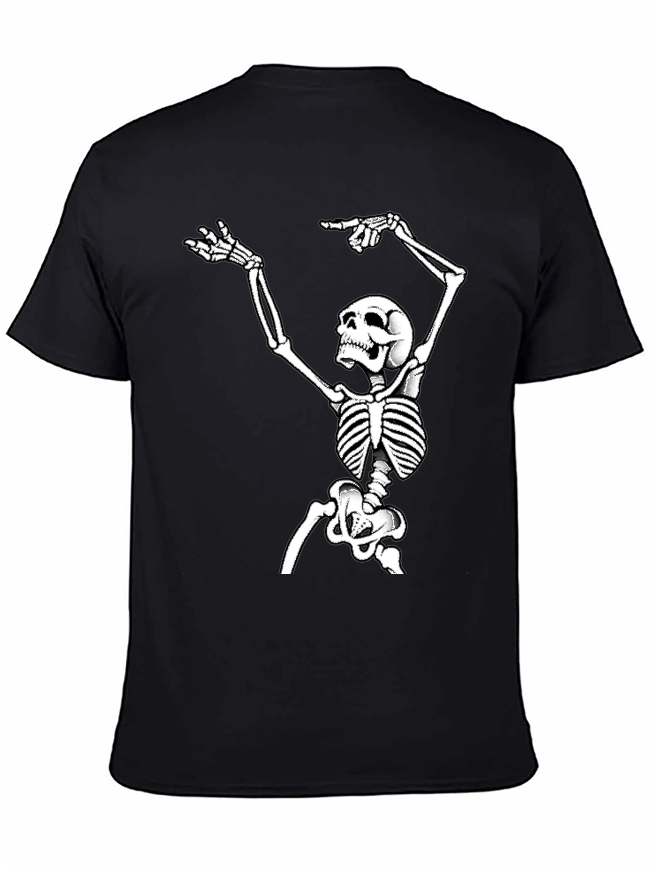 Skeleton Graphic Tee - Black Cotton T-Shirt
