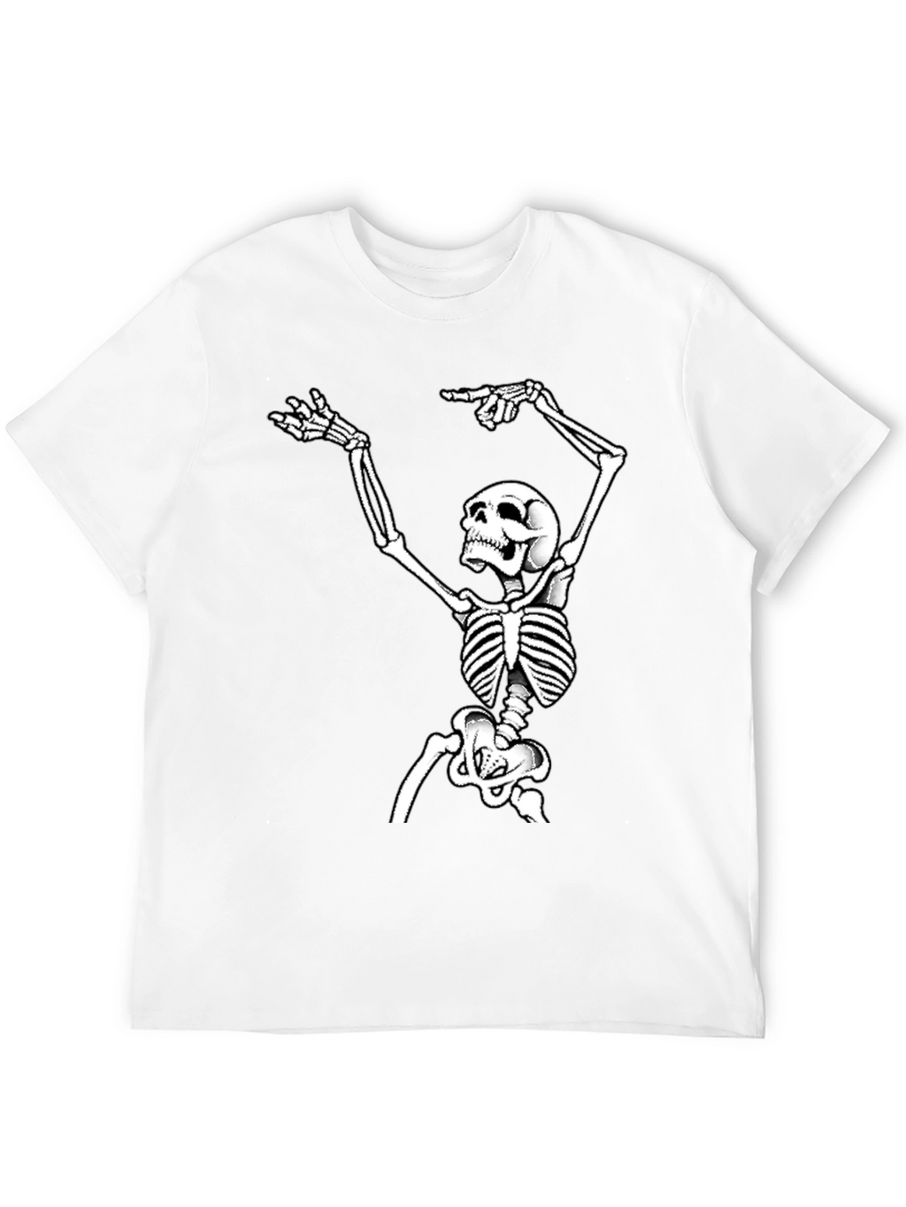 Skeleton Graphic Tee - Black Cotton T-Shirt