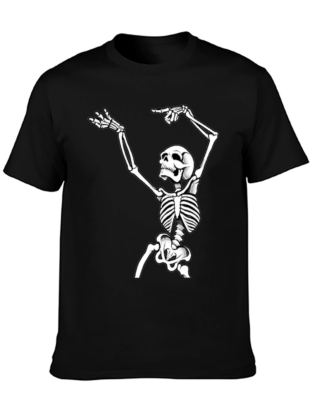 Skeleton Graphic Tee - Black Cotton T-Shirt
