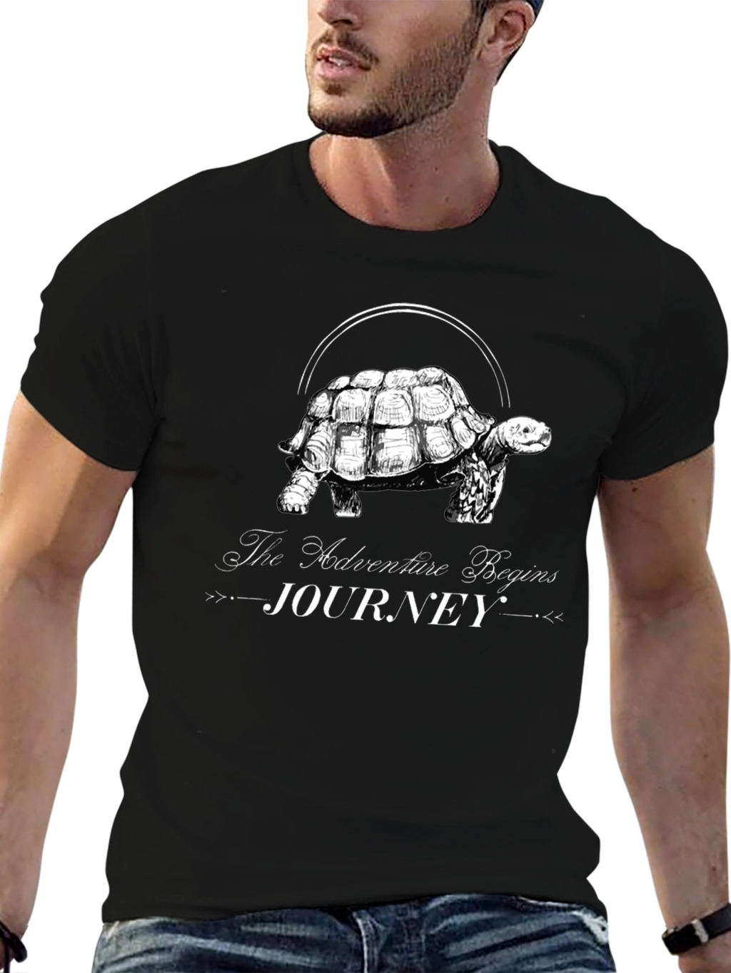 Adventure Begins Journey Turtle Graphic Tee