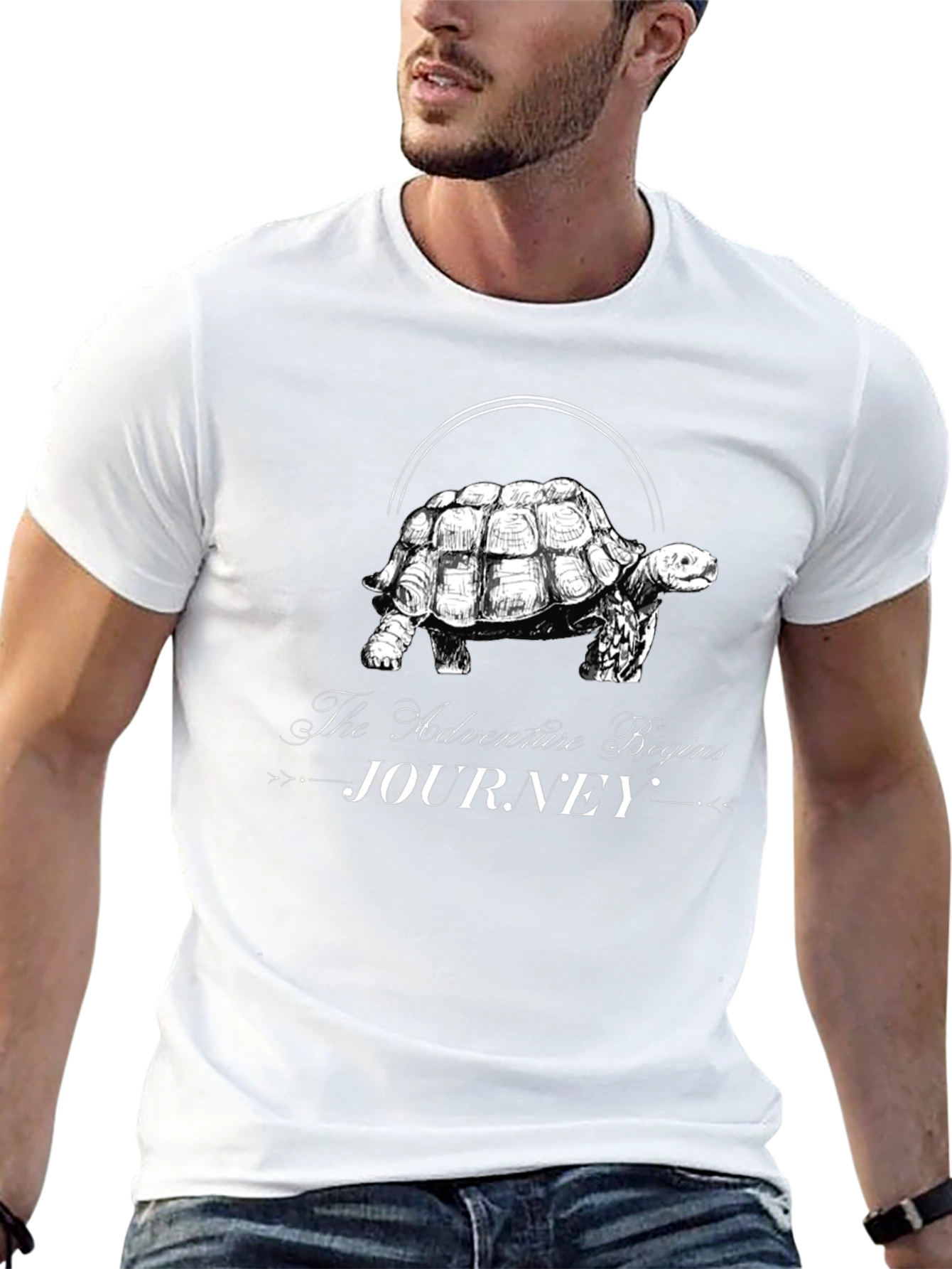 Adventure Begins Journey Turtle Graphic Tee